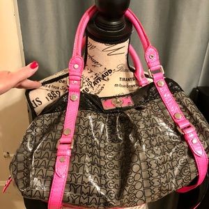 Marc Jacobs gray/black/pink shoulder bag/satchel